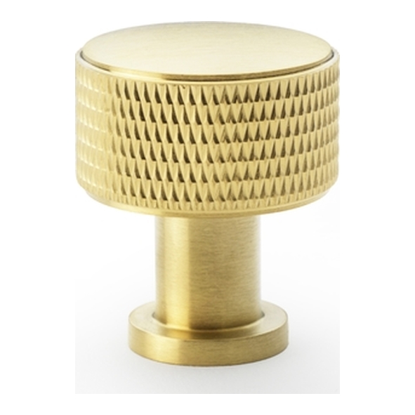 AW807K-29-SBPVD • 29mm • Satin Brass • Alexander & Wilks Lucia Knurled Cupboard Knob